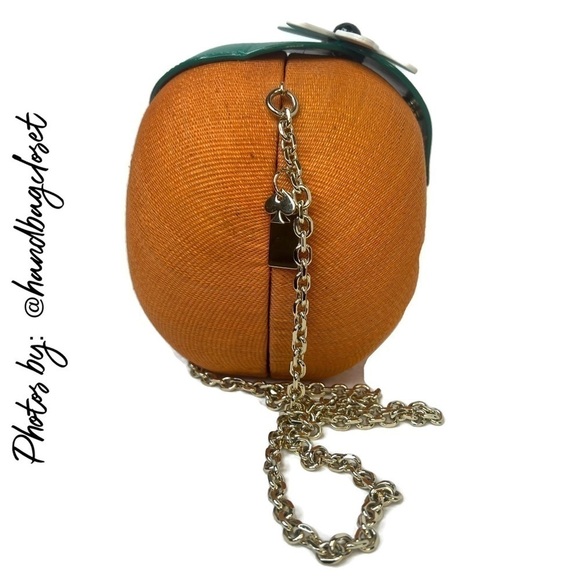 Kate Spade Orange Fruit Spice Things Up Novelty Straw Crossbody Purse Handbag - Picture 8 of 16